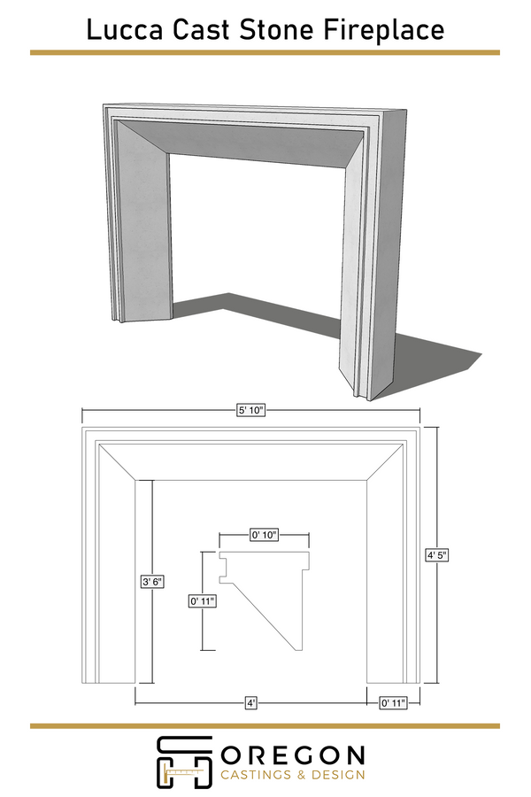 Lucca Cast Stone Fireplace Surround
