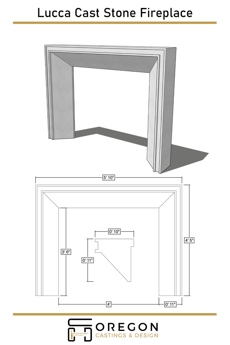 Lucca Cast Stone Fireplace Surround