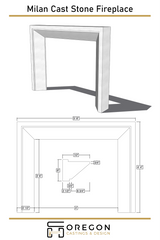 Milan Cast Stone Fireplace Surround