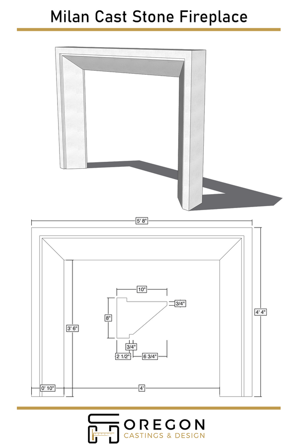 Milan Cast Stone Fireplace Surround
