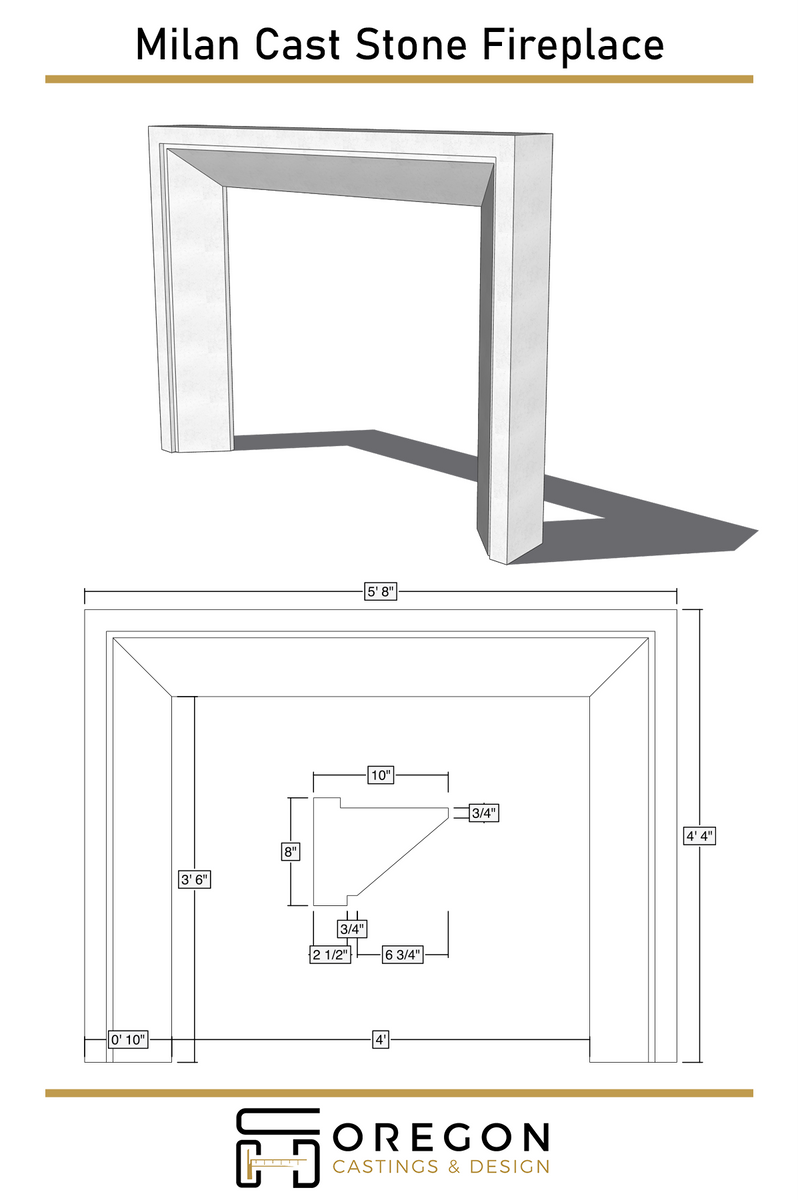 Milan Cast Stone Fireplace Surround