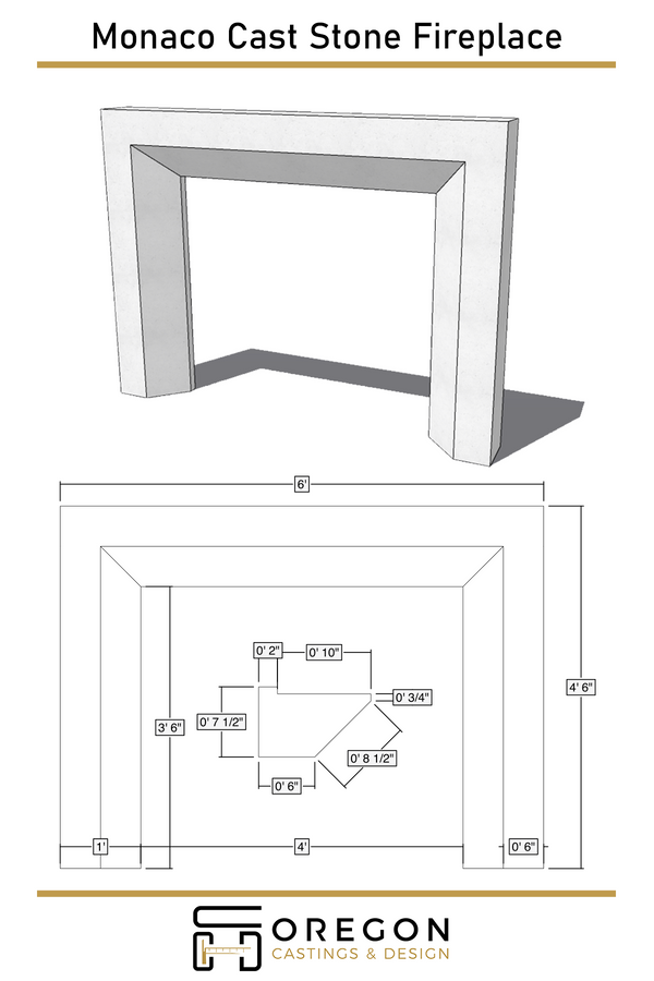 Monaco Cast Stone Fireplace Surround