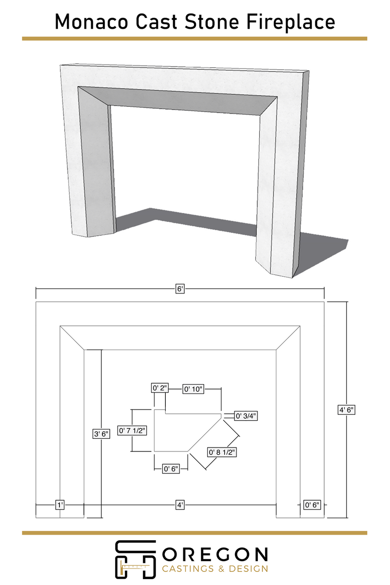 Monaco Cast Stone Fireplace Surround