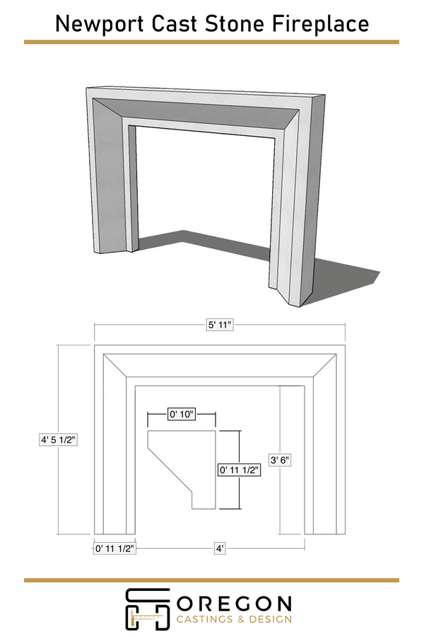 Newport Cast Stone Fireplace Surround