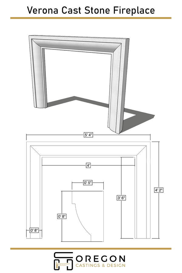 Verona Cast Stone Fireplace Surround