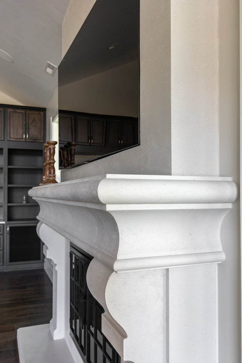 Petite Tuscan Cast Stone Fireplace