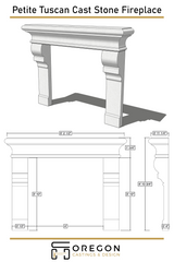 Petite Tuscan Cast Stone Fireplace