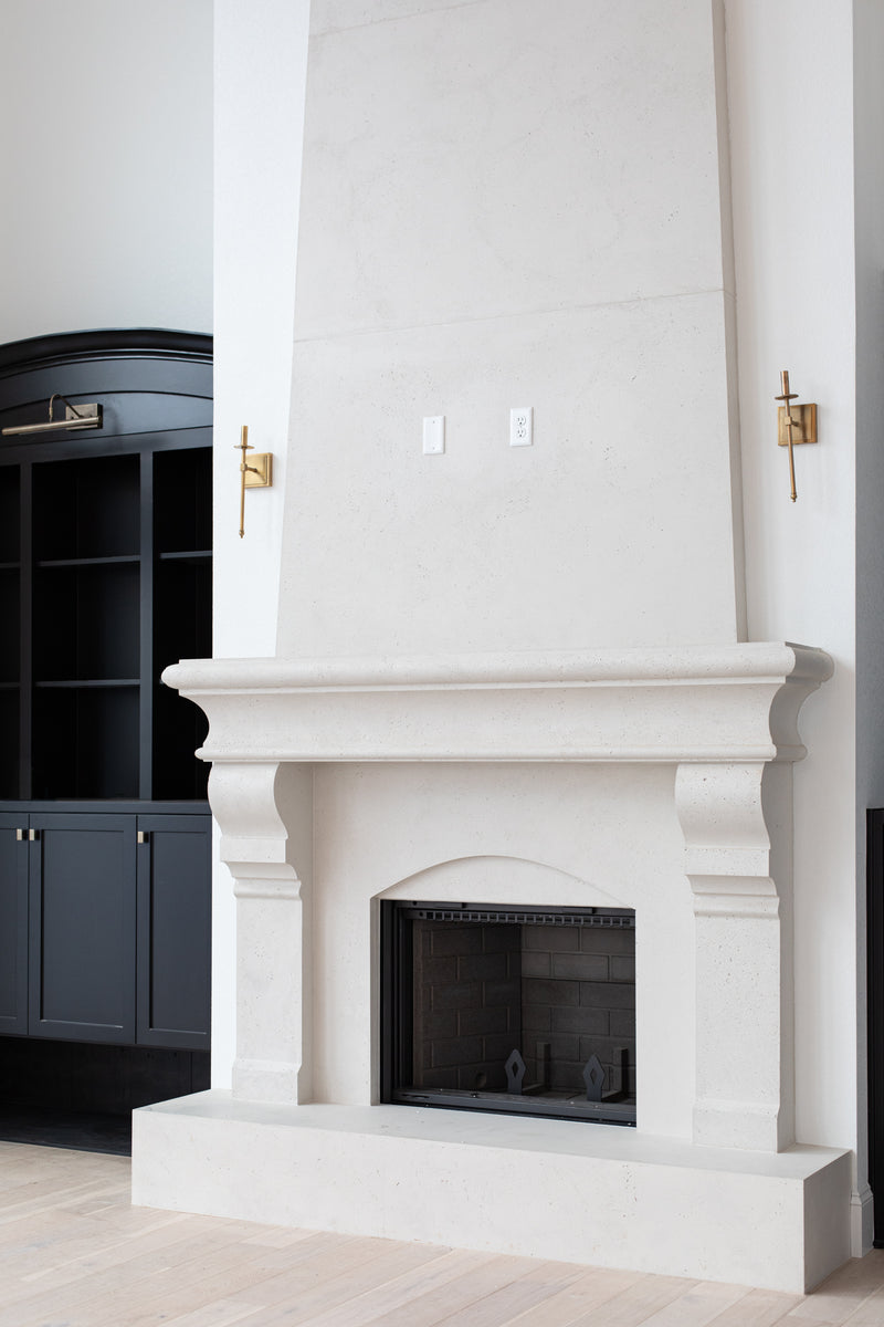 Petite Tuscan Cast Stone Fireplace