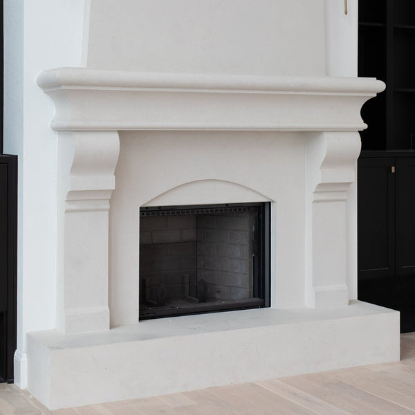 Petite Tuscan Cast Stone Fireplace