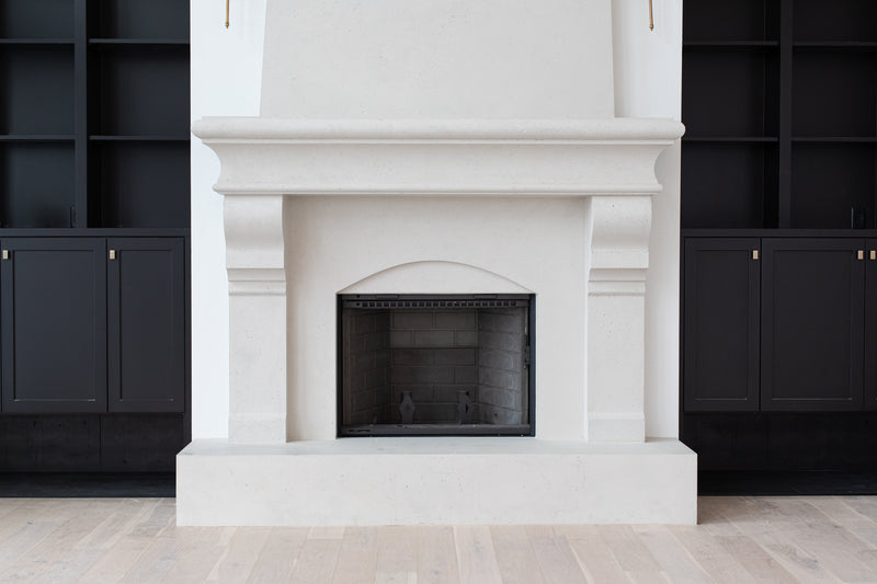 Petite Tuscan Cast Stone Fireplace